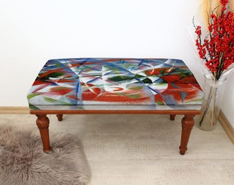 Colorful Bench, Upholstered Bench, Ottoman Bench, Kitchen Bench, Handmade Bench, Wooden Bench, Home Decor, Living Room Seat, Entryway Bench
