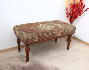 Dekorativer osmanischer Hocker, türkischer Dekorakzent, handgemachter Stil, Wohnzimmer-Osmane, Eingangshalle-Bank, elegante Hausnote und Dekoration