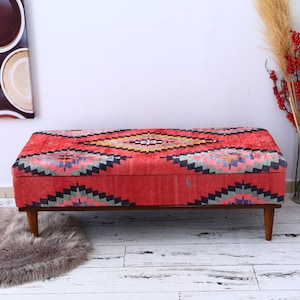 Turkish Rug Bench, Handmade Furniture, Bedroom Benches, Entryway Storage, Accent Chairs, Storage Ottoman, Country Cabinet, Green Bench