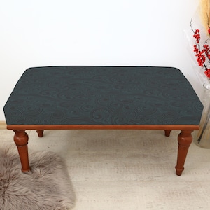 Kilim Rug Bench, Ottoman Upholstered Bench, Handmade Furniture, Footstool Bench, Aztec Bench, Farmhouse Decor, Custom Made Entry Bench