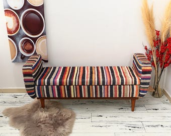 Almacenamiento para la entrada, Banco con brazos, Sofá floral, Asiento largo, Banco de comedor, Otomana con almacenamiento, Muebles hechos a mano, Banco de cama, Banco oriental