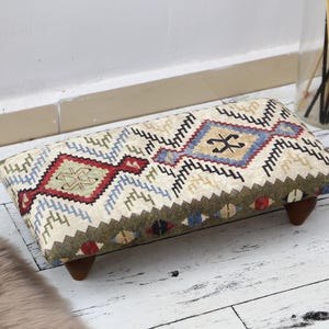 handmade stool, Shower stool, Bohemian stool, Bench with cushion, Fireside stool, Ottoman for chairs, Accent bench, Footstool bench,