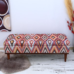 Turkish Rug Bench, Handmade Furniture, Bedroom Benches, Entryway Storage, Accent Chairs, Storage Ottoman, Country Cabinet, Green Bench