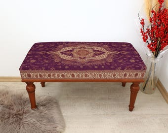 Turkish Rug Bench, Handmade Dining Table Bench, Ottoman Bench, Lounge Couch, Farmhouse Bench, Entry Hall Bench, Cozy Living Room Bench