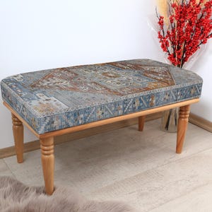 Dining Bench, Upholstered Seat, Modern Living Room Furniture, Long Wooden Bench, Comfortable Meal Seating for Family, Ethnic Decor Bench