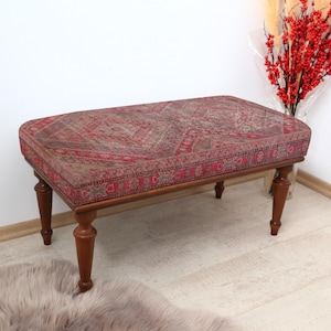 Turkish Handmade Furniture, Upholstered Hallway Accent, Foyer Bench, New House Decor Gift, Bedroom Style, Frontdoor Bench, Dining Bench