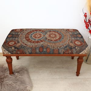 Upholstered Bedroom Stool, Unique Handmade Bench, Turkish Handmade Furniture, Boho Bench Ottoman, Make Up Bench, Entry Hall Decor Bench