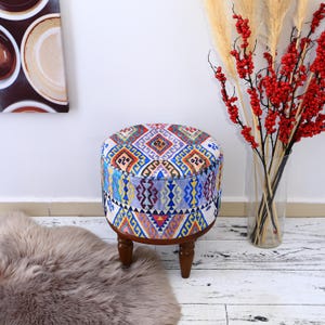 Round stool, Bean bag ottoman, Footrest stool, Sofa stool, Padded stool, Comfortable stool, Wood work bench, Upholstered bench, Low stool