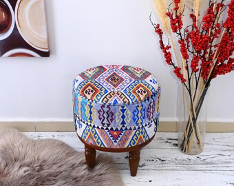 Round stool, Bean bag ottoman, Footrest stool, Sofa stool, Padded stool, Comfortable stool, Wood work bench, Upholstered bench, Low stool