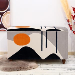 Footstool bench, Accent bench, Apartment bench, Multi-purpose bench, Timeless bench, Art deco bench, Bohemian storage bench