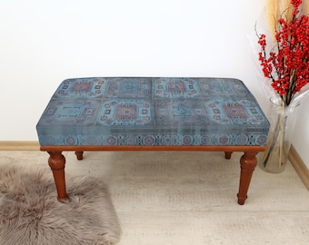 Decorative Entry Bench, Bohemian Style Seating, Ottoman Bench, Piano Bench, Bench for Hall, Upholstered Dining Bench, Home Decor Furniture