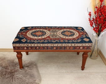 Bench For Entry, Ottoman Bench, Piano Bench, Upholstered Bench, Desk Bench, Retro Bench , Footstool Bench, Handmade Furniture, Make Up Bench