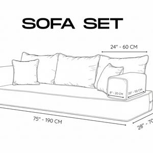 Luxury Modular Cushion Seating Set, Velvet Modular Floor Sofa Set with Ottoman & Pillows, Arabic Majlis Velvet Floor Sofa image 4