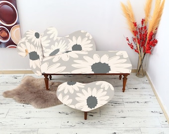 Vanity Upholstery, Winged bed, Loveseat sofa, Bedroom chaise, Fancy furniture, Throne chair, Snuggle chair, Cute chaise lounge,New home gift