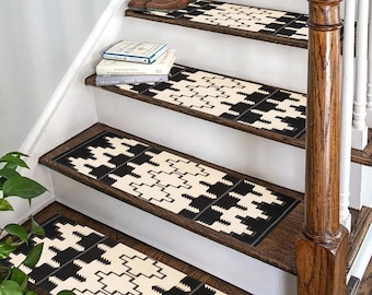 Vintage Style Step Rug,Turkish Kilim Stair Runner,Oushak Rug Mat,Anti-Slip, Carpet for Wooden Stairs, Cool Rug,Rustic Rug,Washable Stair Mat