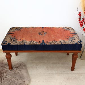 Upholstered Dining Bench, Rustic Style Bench, Charming Seating, Farmhouse Decor, Unique Furniture Piece for Your Home, Vintage Style Bench