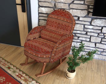 Sillón con reposabrazos, mecedora personalizada, muebles de patio, mecedora, silla de madera, sillón para TV, sillón para padres, mecedora con reposabrazos para TV, silla infantil
