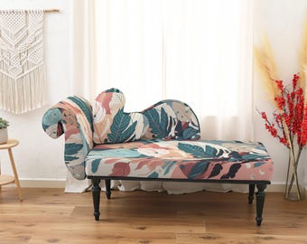 boho fabric sofa, woven fabric, stylish seating, love seat bench, funky furniture, bedroom bench, bedroom furniture,