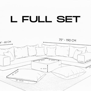 Luxury Modular Cushion Seating Set, Velvet Modular Floor Sofa Set with Ottoman & Pillows, Arabic Majlis Velvet Floor Sofa image 6