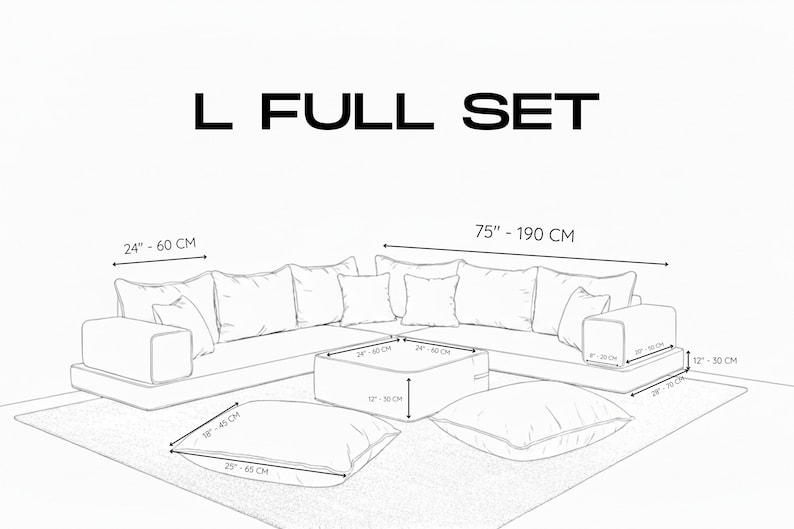 Luxury Modular Cushion Seating Set, Velvet Modular Floor Sofa Set with Ottoman & Pillows, Arabic Majlis Velvet Floor Sofa image 6