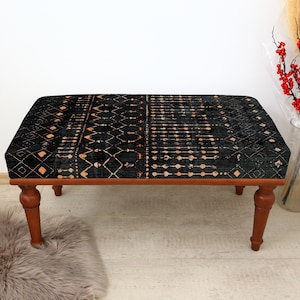 Ottoman Bench, Upholstered Bench, Turkish Rug Bench, Kilim Bench, Home Decor Bench, Handmade Bench, Study Desk Bench, Turkish Style Bench