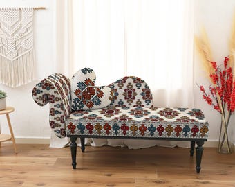 gift for her, kilim bench, cozy home decor, unique furniture, warm tones decor, divan bed, kilim footstool, heart pillow sofa,