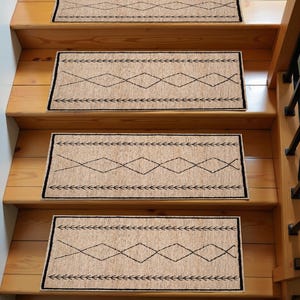 machine washable stairs rug, non-slip backing rug, stair treads rug, farmhouse rug runner, step runner rug, decorative runner mat