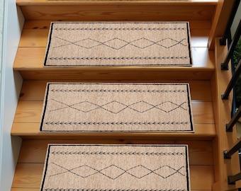 machine washable stairs rug, non-slip backing rug, stair treads rug, farmhouse rug runner, step runner rug, decorative runner mat
