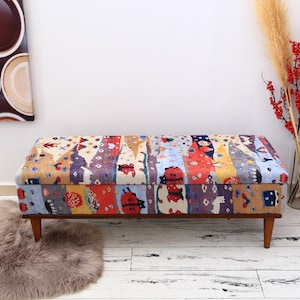 Turkish Rug Bench, Handmade Furniture, Bedroom Benches, Entryway Storage, Accent Chairs, Storage Ottoman, Country Cabinet, Red Bench