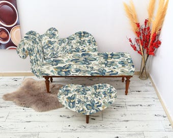 Modern Loveseat Chaise Lounge Chair Upholstered Sofa with footstool Reclining Bench Kilim Bench Ottoman Bench for Stylish Living Spaces