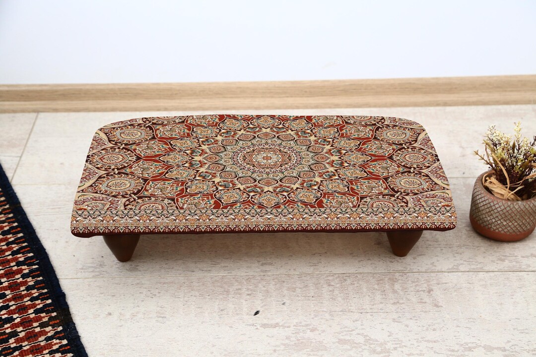 Authentic Oriental Patterned Footrest With Traditional Decorative ...