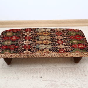 Ethnic Patterned Stylish Comfortable Footstool, Classy Accent Stool with Unique Design, Perfect for Cozy and Chic Home Decor, Classy Design