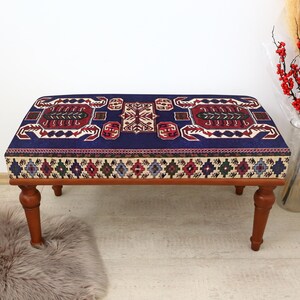 Turkish Decorative Bench, Upholstered Hall Bench, Turkish Home Decor, Custom Made Bench, Chic Bedroom Stool, Living Room Bench, Home Decor