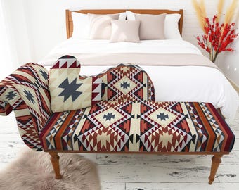 Silla de lectura, pieza decorativa única, kilim turco, banco boho chic, sillón boho, estilo hippie, silla con patrón tribal,