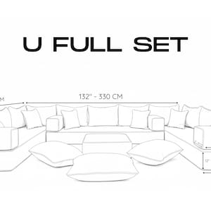 Luxury Modular Cushion Seating Set, Velvet Modular Floor Sofa Set with Ottoman & Pillows, Arabic Majlis Velvet Floor Sofa image 7