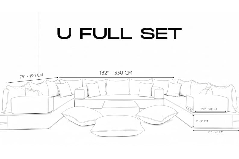 Luxury Modular Cushion Seating Set, Velvet Modular Floor Sofa Set with Ottoman & Pillows, Arabic Majlis Velvet Floor Sofa image 7