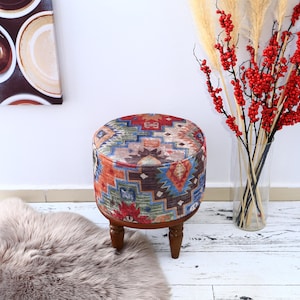 Kilim ottoman bench, Vanity bench, Saddle bench, Footstool bench, Upholstered bench, Make up bench, Padded bench, Shoe bench,