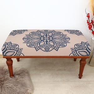 Kilim Rug Bench, Ottoman Upholstered Bench, Handmade Furniture, Footstool Bench, Aztec Bench, Farmhouse Decor, Entry Bench