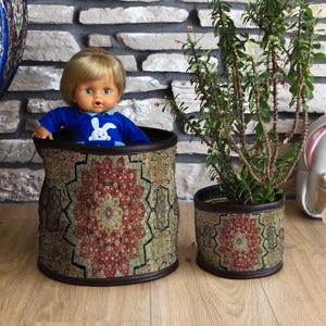 Decorative Standing Basket and Tray for Storage, Fruit Holder, Flower Pot Stand, Plant Container and Unique Gift Basket, Sock Organizer Box