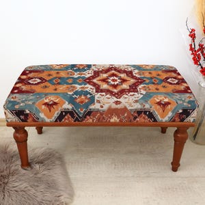 Make Up Stool, Piano Bench, Hallway Bench, Kilim Bench, Handmade Bench, Ottoman Bench, Upholstered Bench, Modern Vintage Bench, Home Decor
