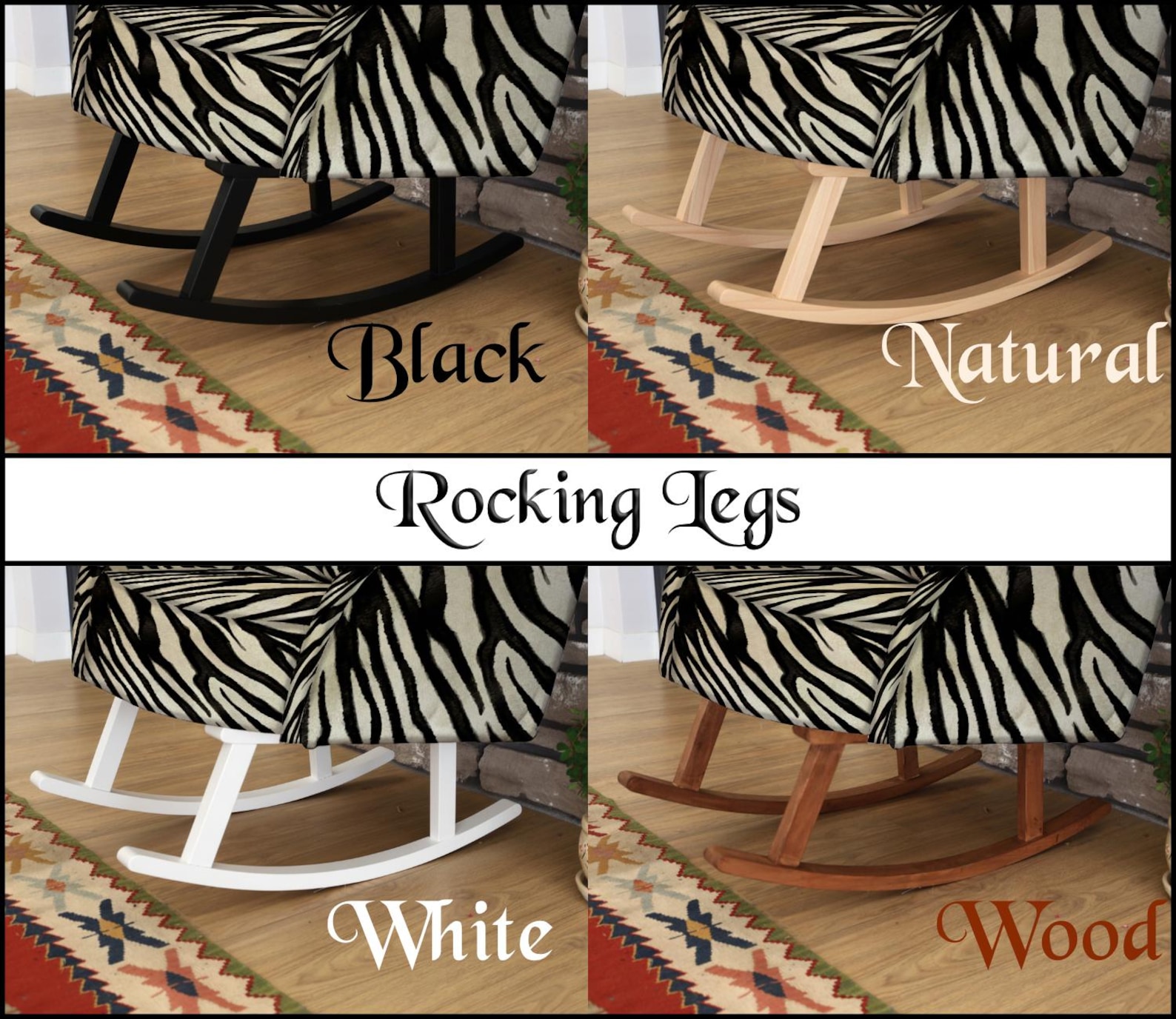 Rose Back Rocking Chair Dark Floral Rocking Chair, Large Rose Print Glider, Vintage Inspired ...