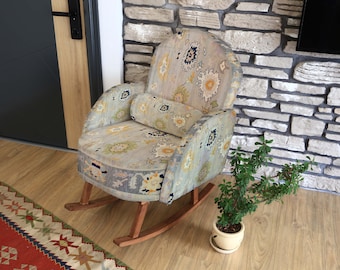 Muebles de exterior hechos a mano, silla de jardín, sillón cómodo, mecedora para dormitorio, sofá individual, mecedora tapizada, balancín para habitación infantil, hechos a medida