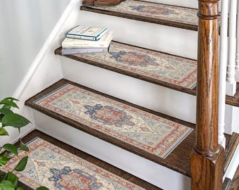 Kilim Stair Tread Rug,Stair Tread Rug,Non-Slip Stair Rug,For Aesthetic Look Rugs,Stair Carpet,Soft Stair,For Home Design,Decorative Stairs