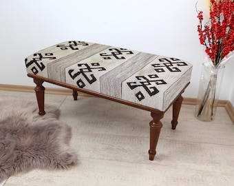 Primitive Bench, Hallway Bench, Accent Bench, Upholstered Entry Bench, Bedroom Furniture, Dining Bench, Turkish Bench, Ottoman Bench