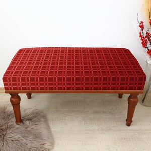 Foot Stool Ottoman, Turkish Rug Bench, Long Seat, Upholstered Bench, Coffee Table Bench, Mid Table, Vanity Bench, Shoe bench, Kilim Bench