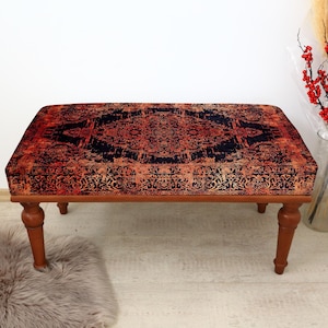 handmade furniture, kilim bench, ottoman bench, footstool bench, bedroom bench, sittin bench, dining chair, vanity bench, porch bench