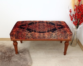 handmade furniture, kilim bench, ottoman bench, footstool bench, bedroom bench, sittin bench, dining chair, vanity bench, porch bench