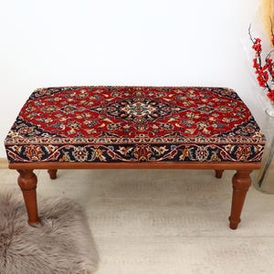 Entry Hall Seat, Decorative Ottoman Look, Upholstered Hallway Furniture, Home Decor for Your Entry, Make Up Bench, Chic Bedroom Bench