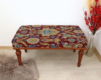Upholstered Custom Print Bench, Piano Bench, Dining Table Bench, Bohemian Bench, Altar Table, Farmhouse Bench, Hallway Bench, Shoe Bench