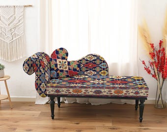 statement piece, cozy home decor, bedroom furniture, rug sofa, dressing room bench, gift for her, ethnic pattern, footstool set,